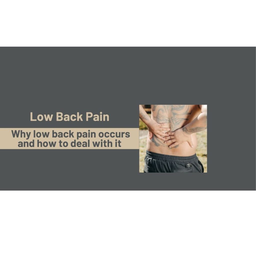 Low Back Pain - Why low back pain occurs and how to deal with it