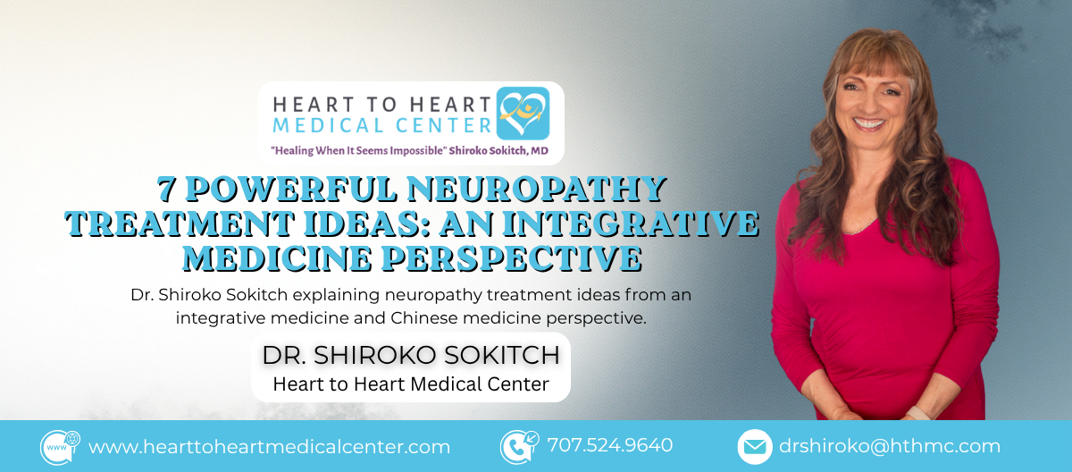 Dr. Shiroko Sokitch explaining neuropathy treatment ideas from an integrative medicine and Chinese medicine perspective.